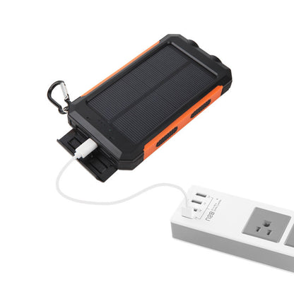 10000mAh Solar Dual Port Water Resistant Power Bank W/ 2 LED Lights