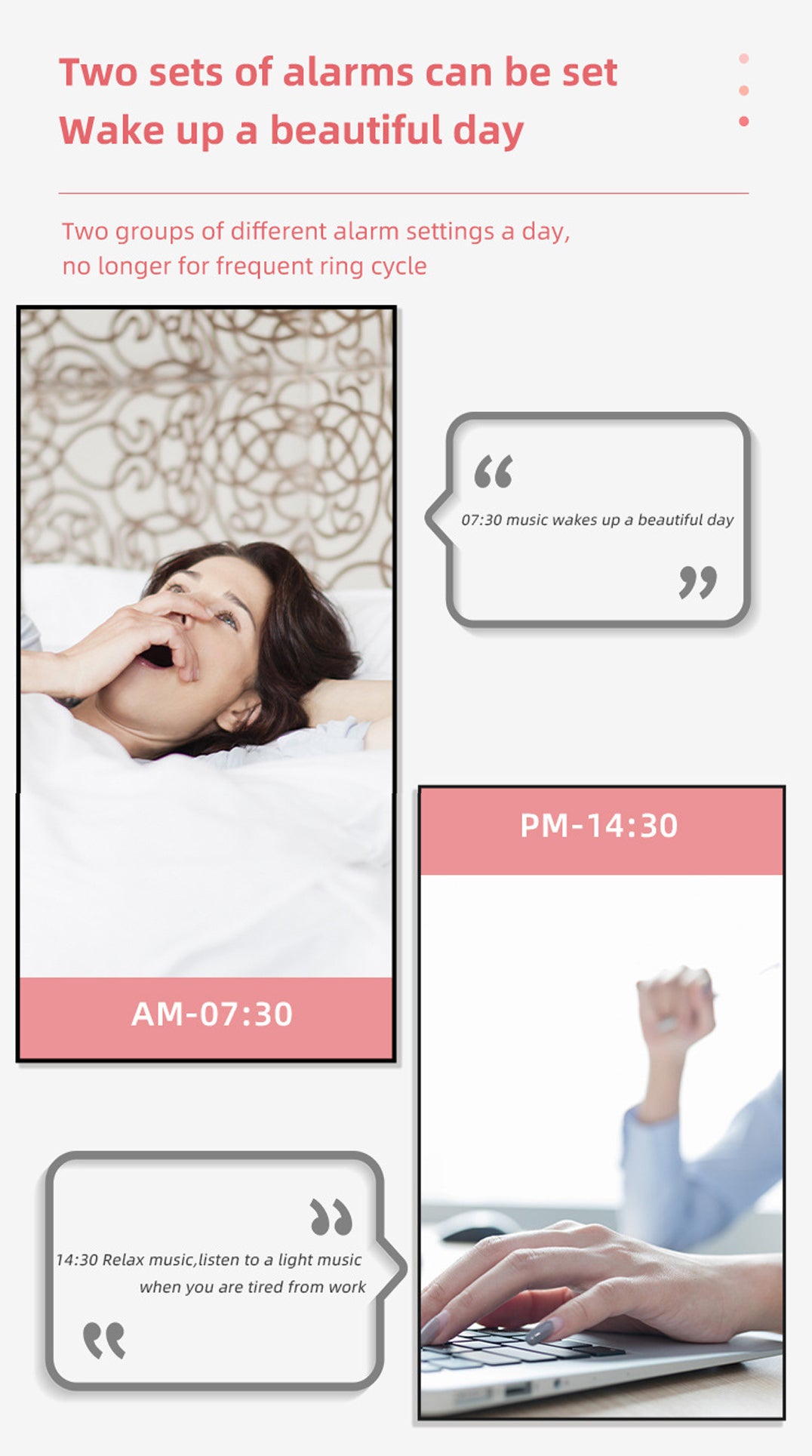 2000 mAh Digital LED Mirror Radio Alarm Clock Wireless Speaker W/Knob And Phone Bracket