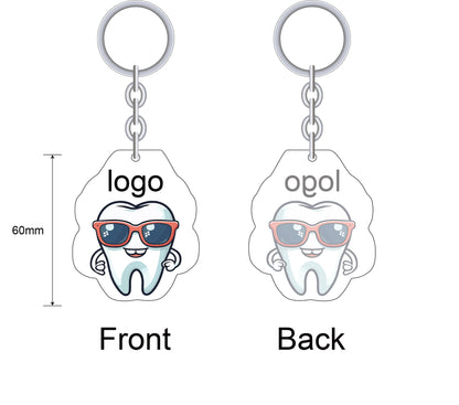Acrylic Tooth-Shaped Keychain
