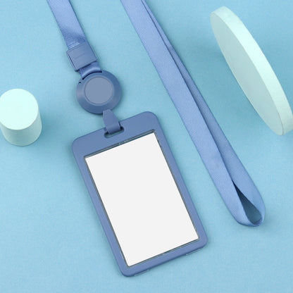 Plastic Vertical Badge Holder With Retractable Lanyard