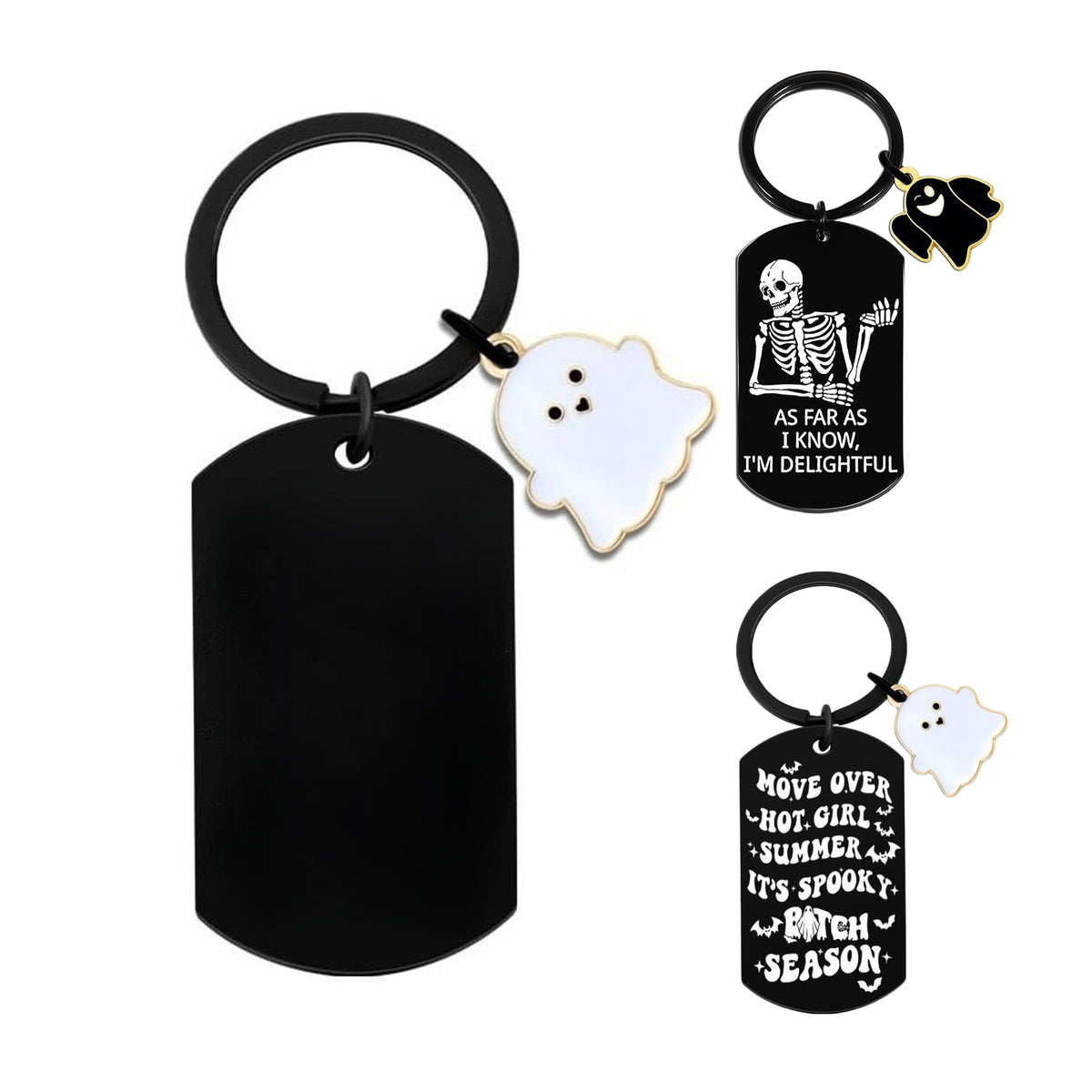 Halloween Keychain With Ghost Icon