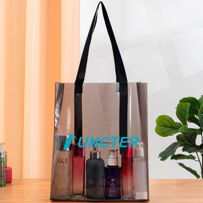 11.43 X13.79" Clear & Frosted PVC Tote Bag for Shopping