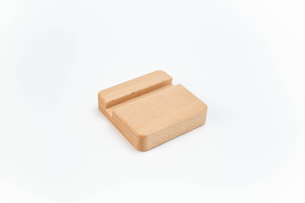 #882 Beech Wood Cuboid Shape Single Side Using Phone Stand