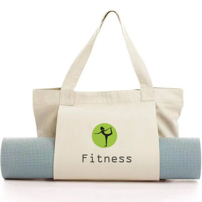 16 oz Yoga Bags Yoga Mats Bags Carrier Canvas Tote Bags for Pilates Travel Beach Workout (Natural)