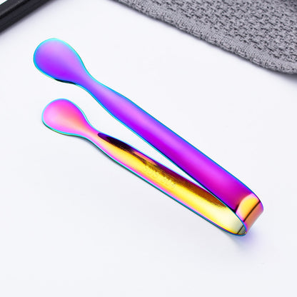 4.2" 304 Stainless Steel Ice Tongs Cooking Kitchen Tongs(Gold & Rose Gold & Rainbow & Black)