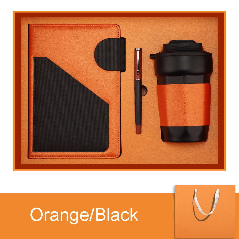 A5 PU Leather-Bound Business Notebook Writing Journal Executive Notebook Gift Set
