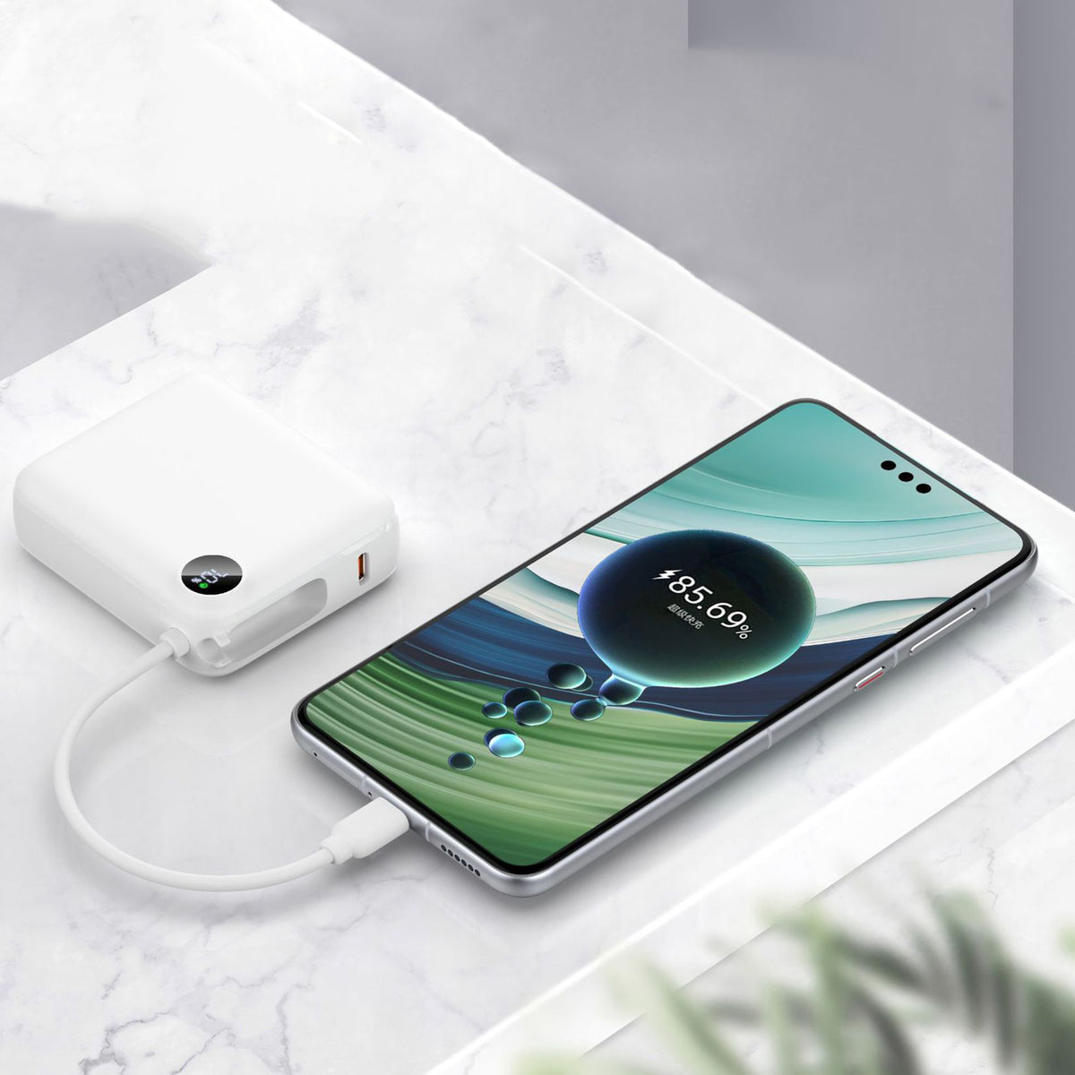 10000mAh Portable 22.5W PD Fast Charging LED Display Powerbank w/ Charging Type-C Cable