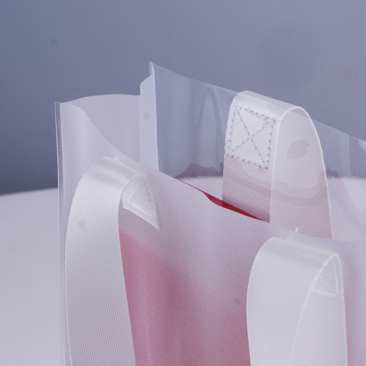 11.43 X13.79" Clear & Frosted PVC Tote Bag for Shopping