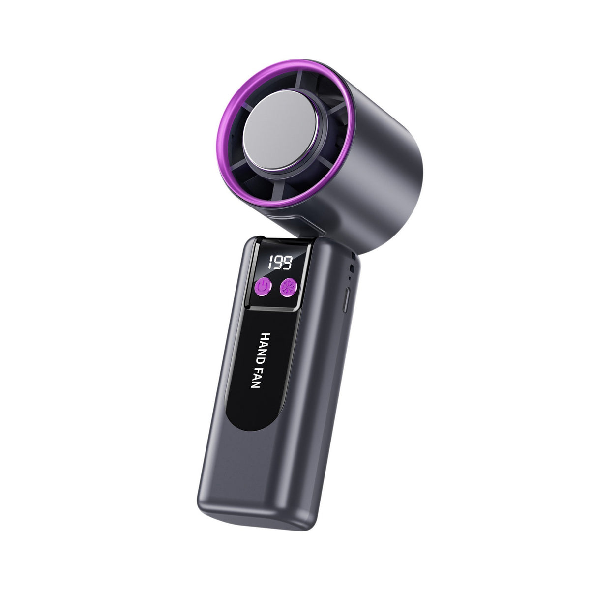 Freezy Personal Fan Refrigeration Fan Handheld Fan W/ 1-199 Stepless Adjusting & Battery Status