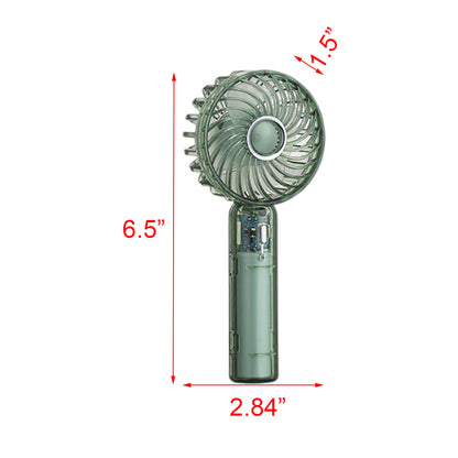 Portable Transparent Handheld Fan Rechargeable Pocket Fan