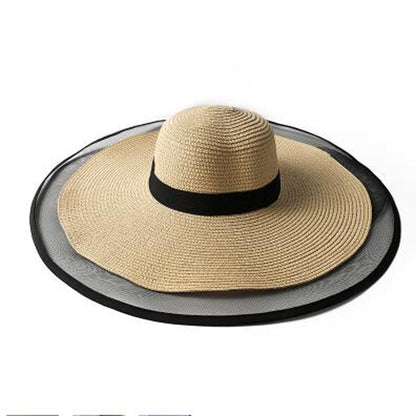 Women's Folable Floppy Hat,Wide Brim Sun Protection Straw Hat, Summer UV Protection Beach Cap