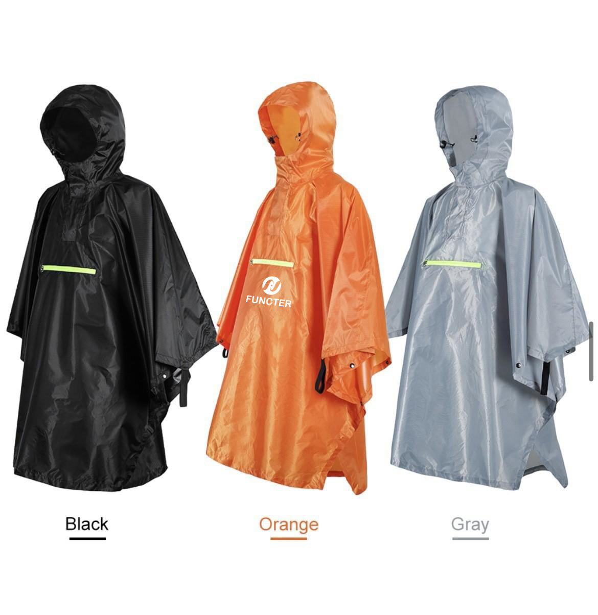 Waterproof Photography Rain Poncho, Hooded Rain Cape with Zipper Pocket & Storage Bag