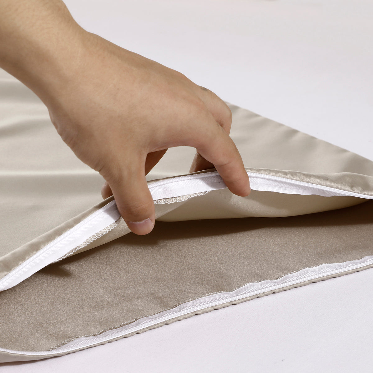 20 x 54" Premium Square Satin Silk Throw Pillowcase Body Size Pillow Cover With Hidden Zipper