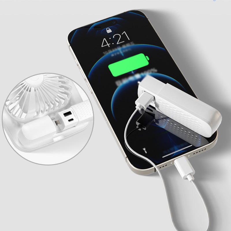 1200mAh Power Bank Desk Fan USB Rechargeable Fan Hook Hanging Fan