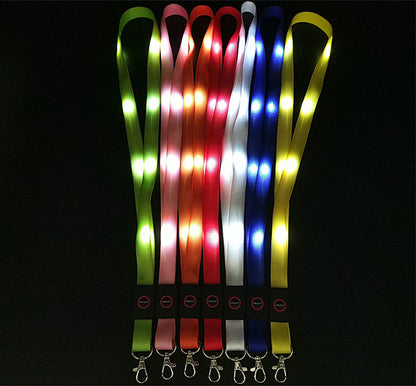 LED Light UP Glow Lanyard For ID Badge