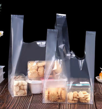 9"x12" 2.4mil PE Merchandise Shopping Bags Plastic Vest Bag W/Handle & Gusset