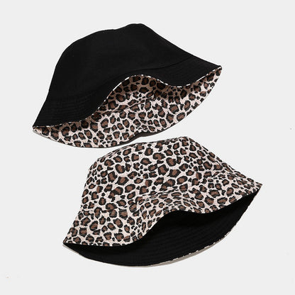 Reversible Polyester Leopard Print Bucket Hat