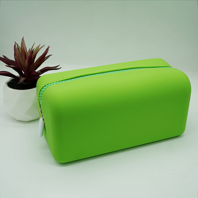 Portable Water Resistant Silicone Zipper Makeup Bag Multi Purpose Gadget Organizer Bag