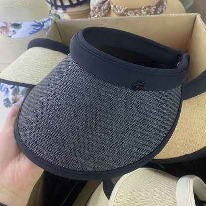 Women Straw Sun Visor Hat Wide Brim Summer UV Protection Beach Cap Foldable