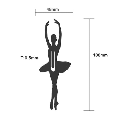 Ballet Dancer Shape Metal Bookmark