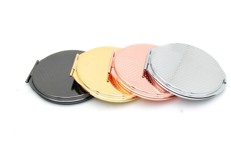 Round Metal Foldable Cosmetic Mirror Compact