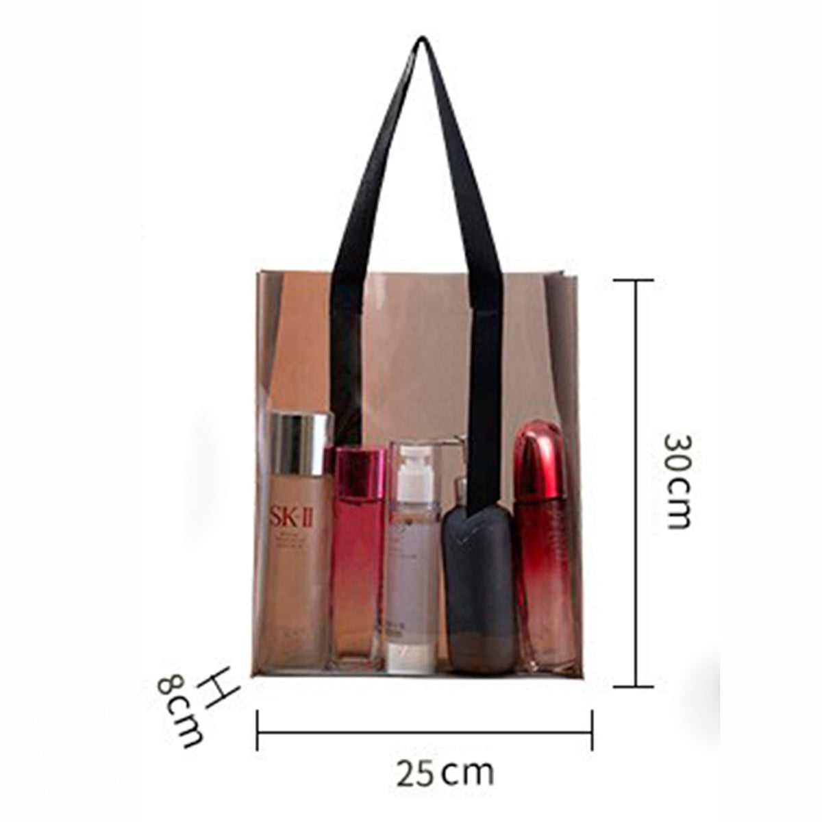 9.58 X 11.82" Clear & Frosted PVC Tote Bag for Shopping