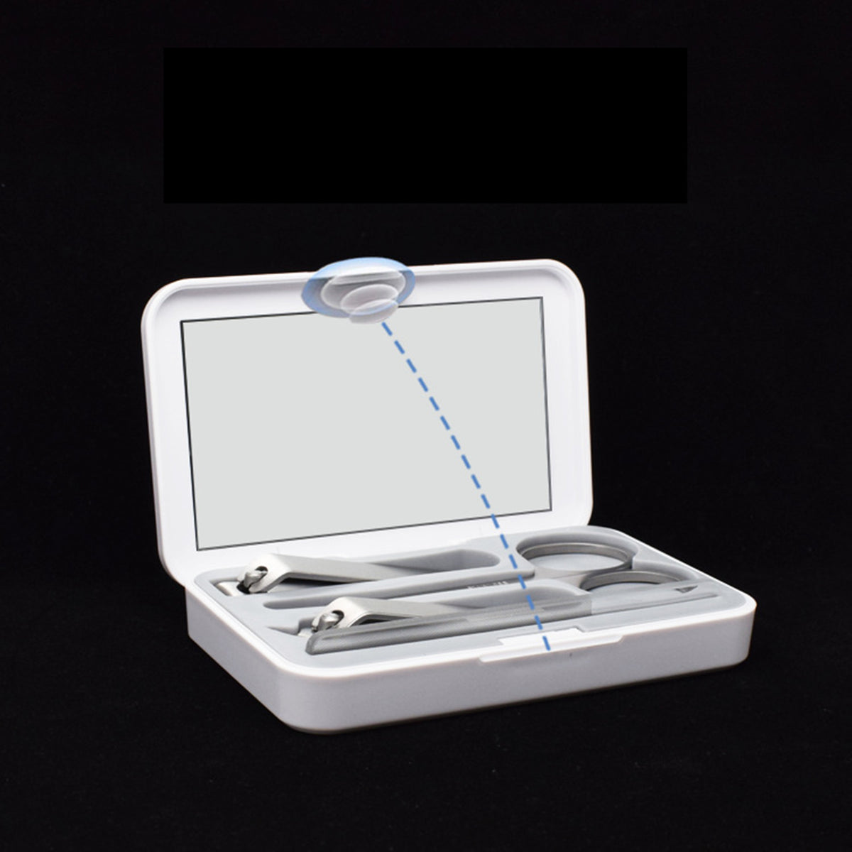 4" 1 Stainless Steel Professional Pedicure Kit Nail Scissors Grooming Kit With White Box Mirror