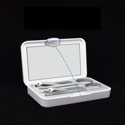 4" 1 Stainless Steel Professional Pedicure Kit Nail Scissors Grooming Kit With White Box Mirror