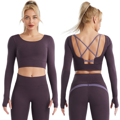 Women's Yoga Sports Bra Strappy Bralette Bra Running Vest Athletic Shirt