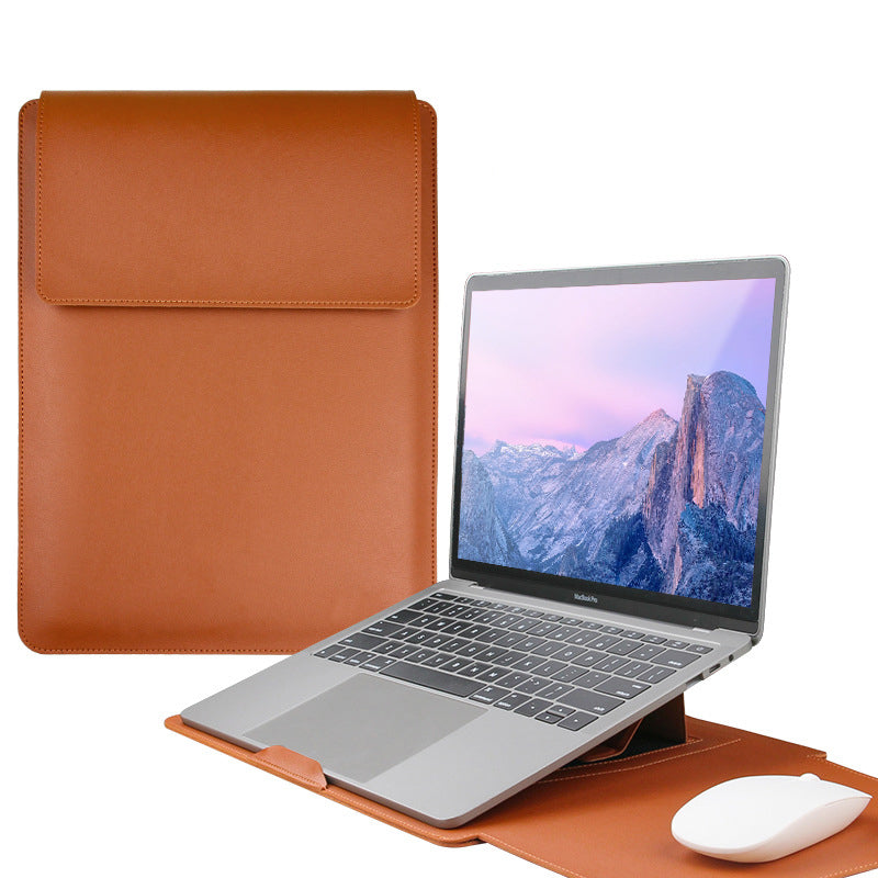 13" PU Leather Laptop Sleeve Case with Stand
