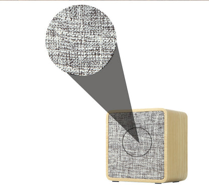 Stereo Sound Wood Fabric Square Wireless Speaker