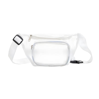 Transparent PVC Fanny Pack W/Two Zipper Pockets