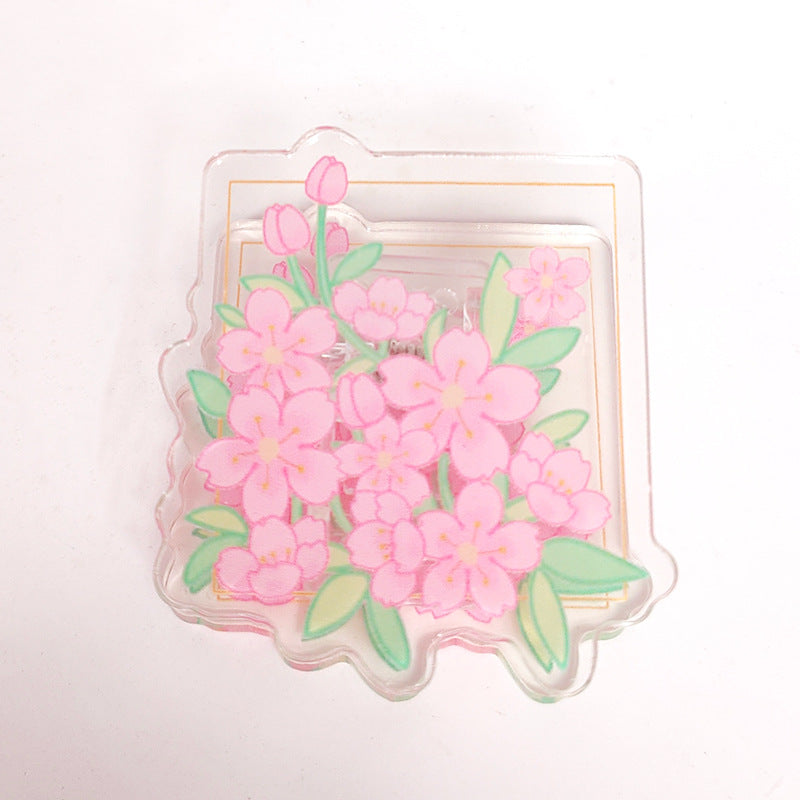 Square Acrylic Paper Photo Album Memo Clip Bag Binder Sealing Clip Food Bag Clamp-Two Sides Printing