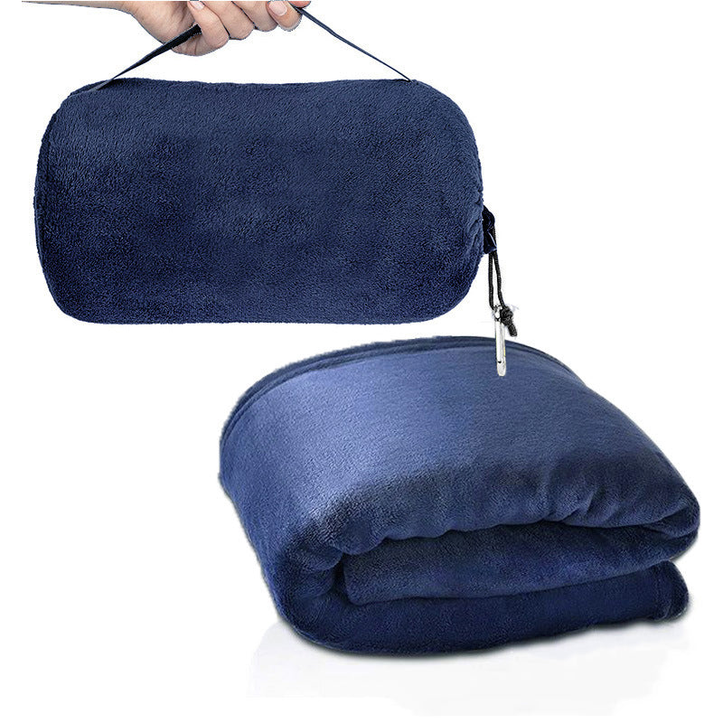 Multifunctional Travel Blanket for Airplane, Car, and Outdoor Use W/ Storage Pouch & Carabiner