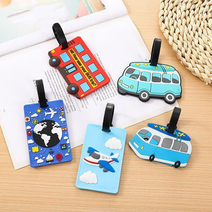 Square 3D Soft PVC Luggage Tag For Suitcase Travel Baggage Identification