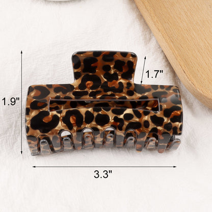 3.35" L Tortoise Hair Claw Clips Leopard Print Hair Accessories