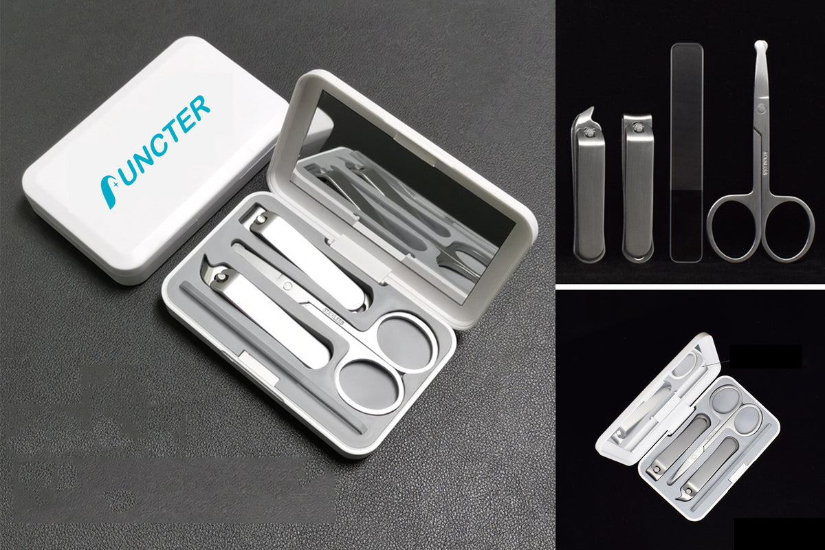 4" 1 Stainless Steel Professional Pedicure Kit Nail Scissors Grooming Kit With White Box Mirror