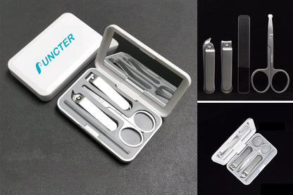 4" 1 Stainless Steel Professional Pedicure Kit Nail Scissors Grooming Kit With White Box Mirror