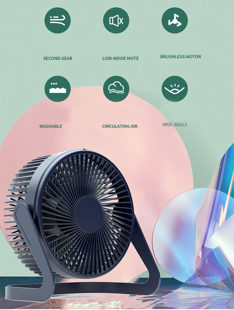 8" Plug-in Desk Fan USB Fan 2 Level Speed Adjustable Fan(Size L)