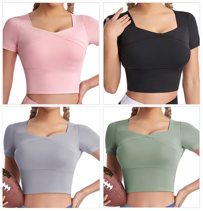 Women's Yoga Sports Bra Strappy Bralette Bra Running Vest Athletic Shirt