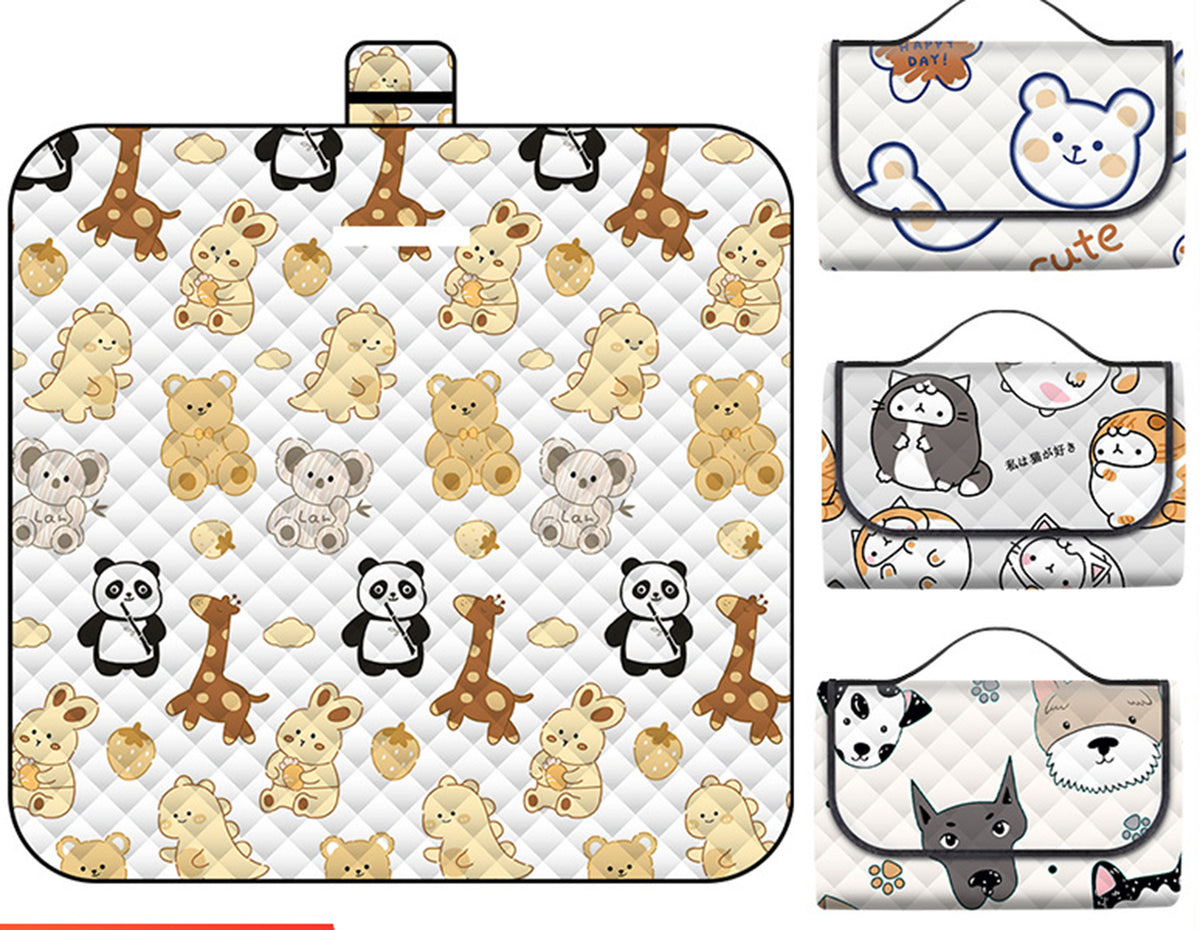78 x 78" Full Pattern Sublimation Printing Picnic Blanket Foldable Waterproof Picnic Mat