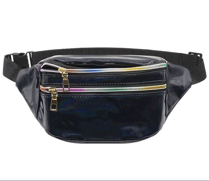 Waterproof Holographic Fanny Pack Shiny Waist Pack Luminous Waist Bag