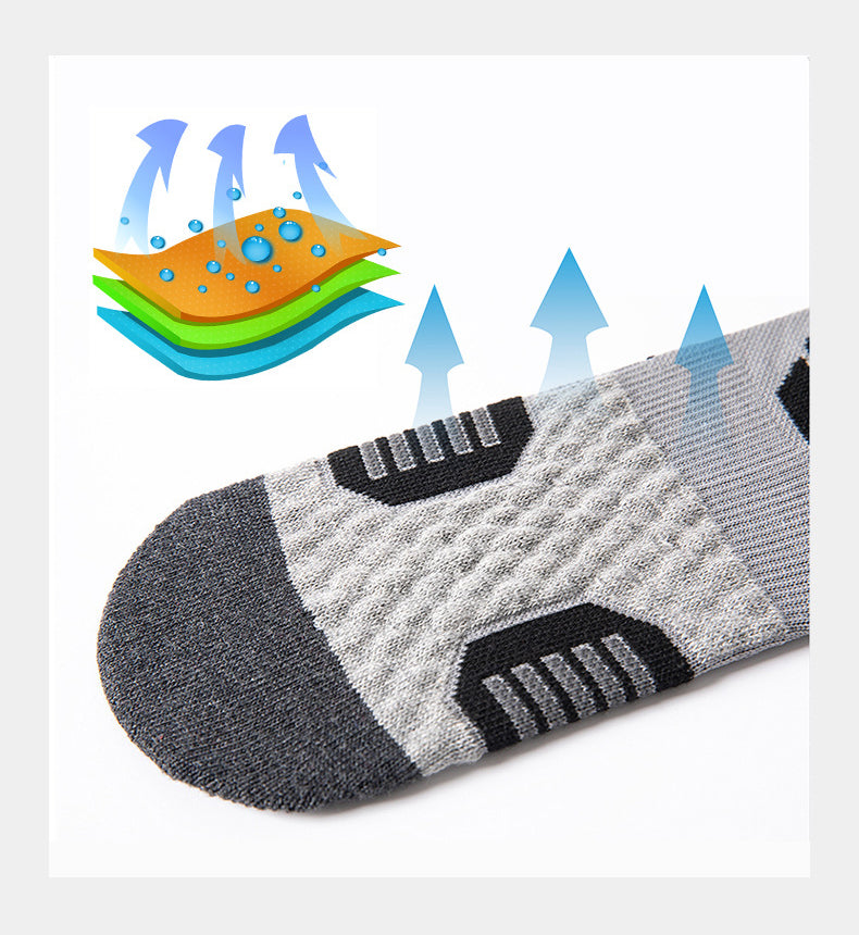 Men Contrast Color Sports Sock Cotton Socks Mid-calf Length Socks Stretch Crew Socks Basketball Sock