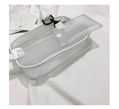 PVC Crossbody Bag Transparent Single Shoulder Bag W/One Separate Pouch