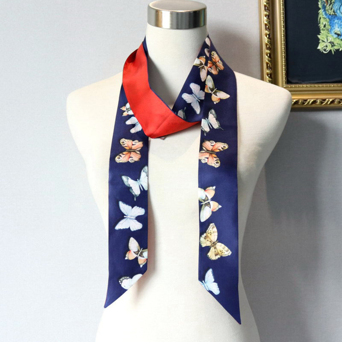 Custom 47.2" x 2.4" 100% Silk Hair Wrap Twill Silk Ribbons Headband
