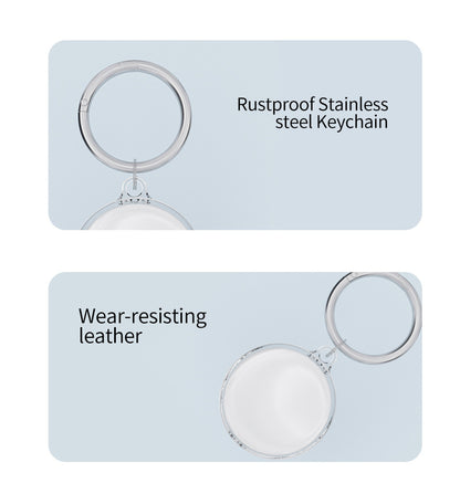 Circular Transparent TPU KeyTag Case Tracker Cover Anti-Lost Protector Holder W/ Key Chian