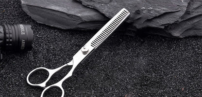 6'' Stainless Steel Tooth Cut Thinning Hair Hairdressing Cutting Bangs Professional Hair Scissor