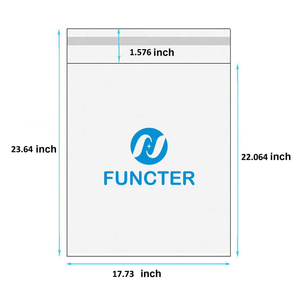17.73 x 23.64" OPP Self Sealing Cellophane Bags