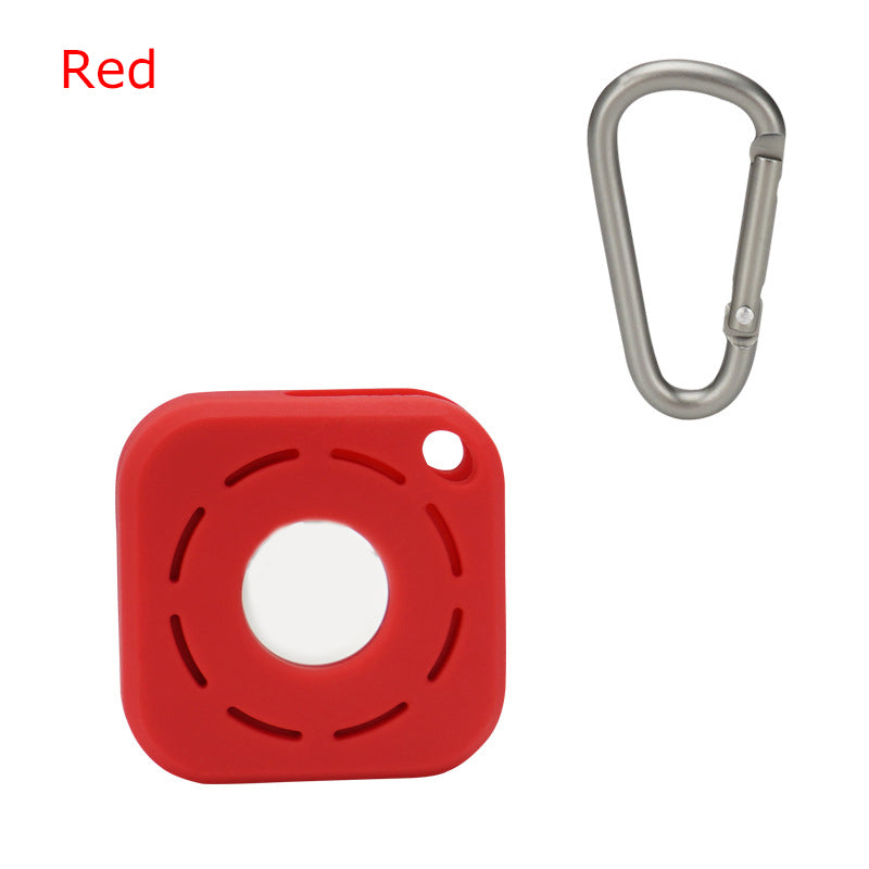 Square Silicone Key Tag Tracker Cover Access Card Sleeve Anti-Lost Protector Holder W/ Carabiner