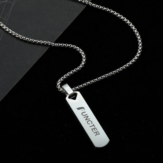 Stainless Steel Rectangle Pendant Necklace
